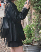 Roel Leather Half Jacket