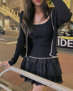 Wave Knit Cardigan Set