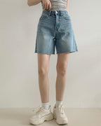 [S,M,L] Easy Fit A-Line Denim Shorts