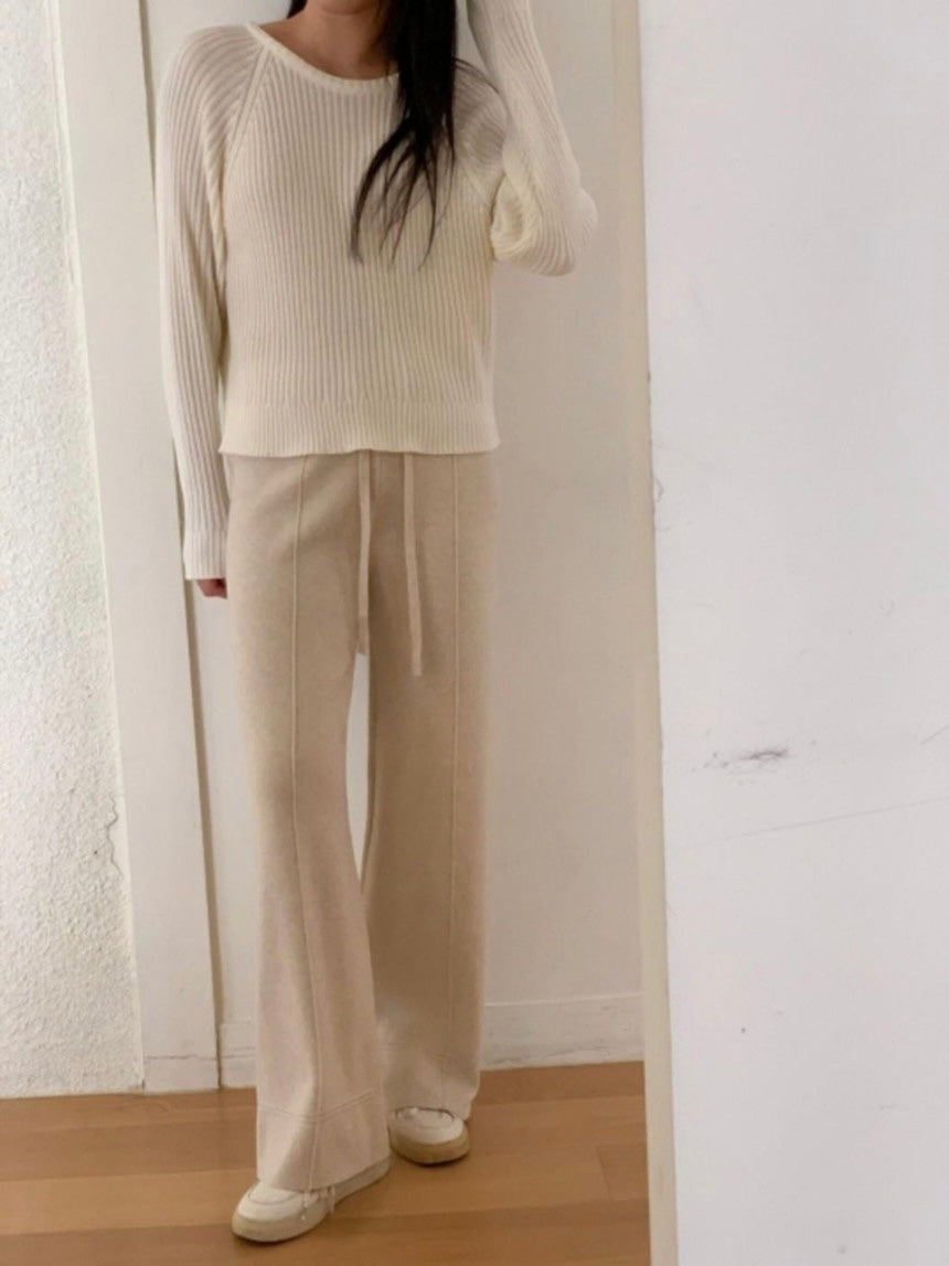 Pintuck Knitted Pants
