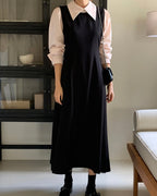 Side Button Sleeveless Long Dress