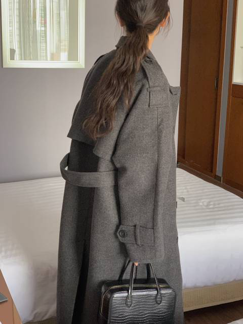 Sage Wool Coat (Quilted Lining)