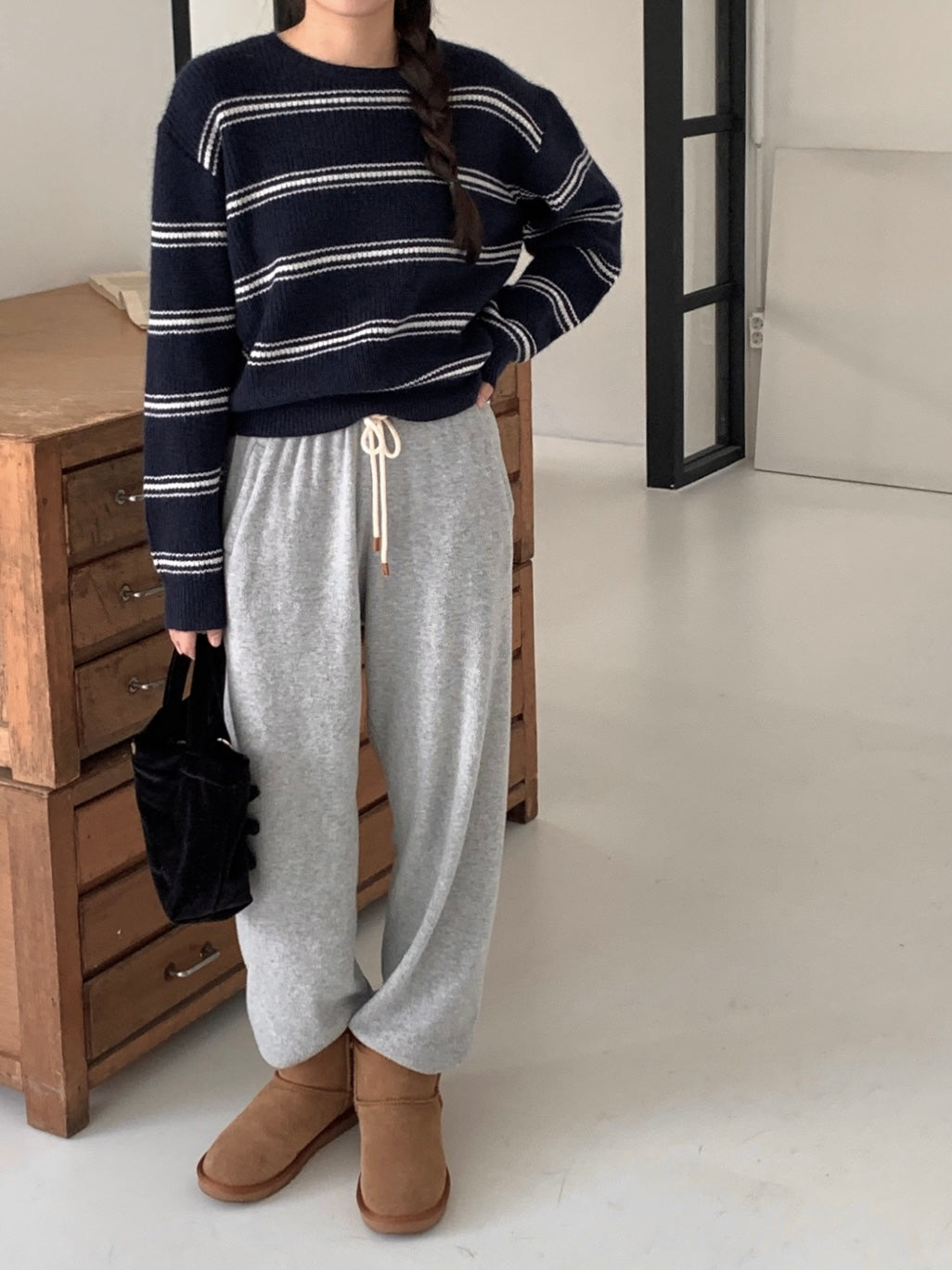Pipi Striped Knit & Shawl Set