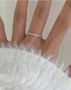 Snowflake Silver Chain Ring