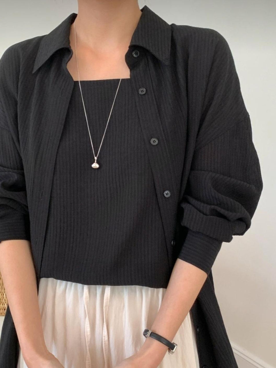 Back Ribbon Oversized Fit Shirt