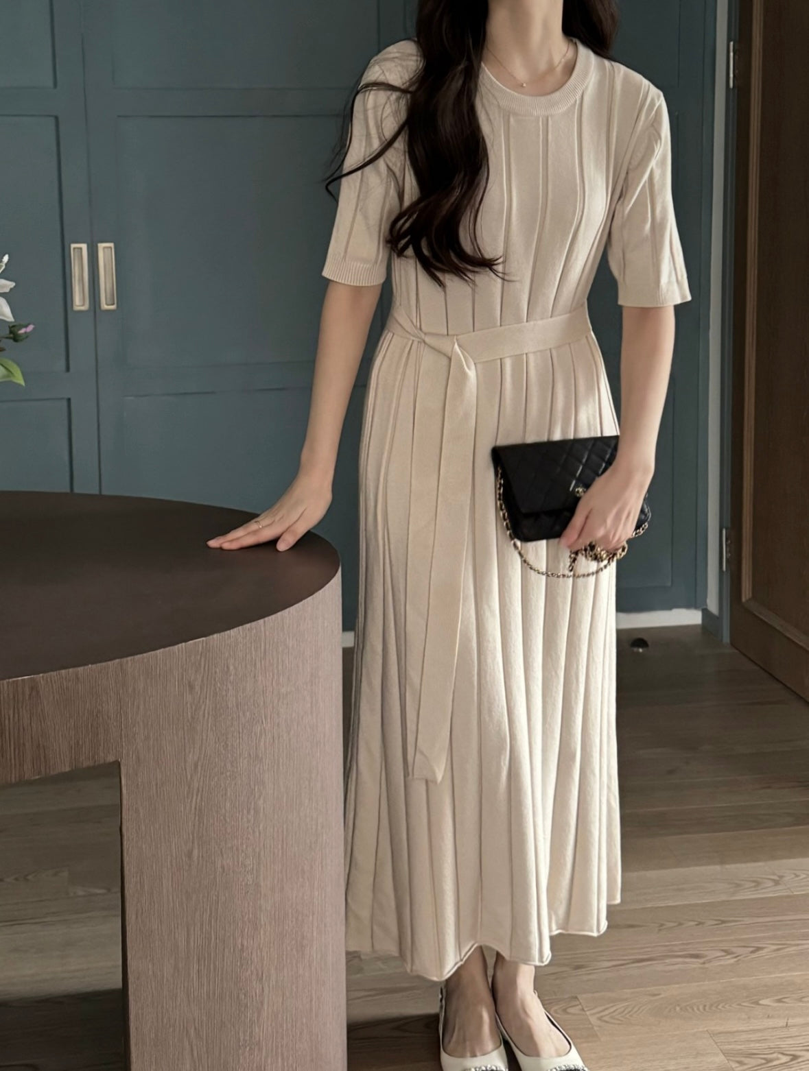 Laurent Pleats Dress