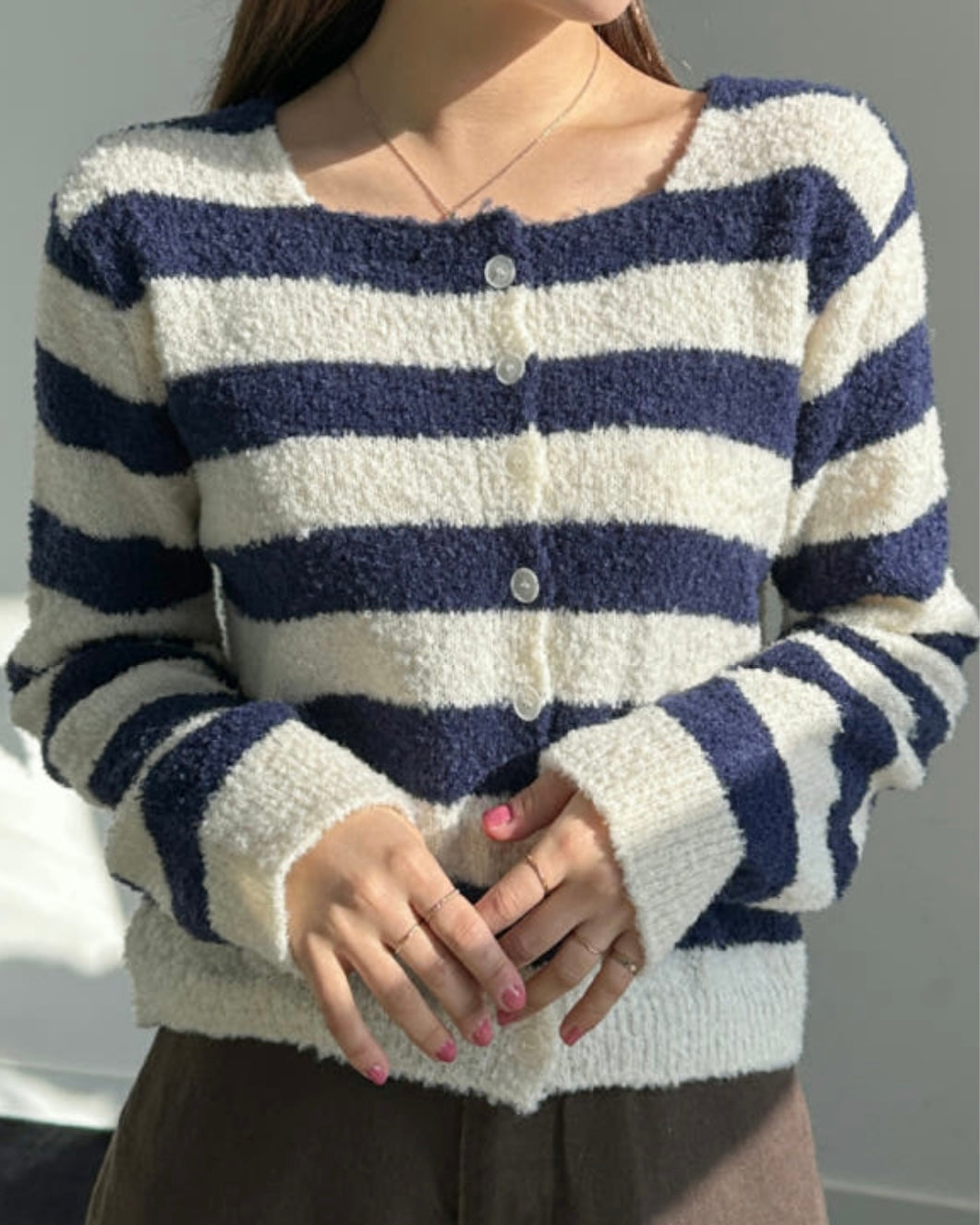 Boucle Striped Cardigan