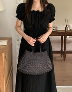 Off-Shoulder Back Ribbon Dress