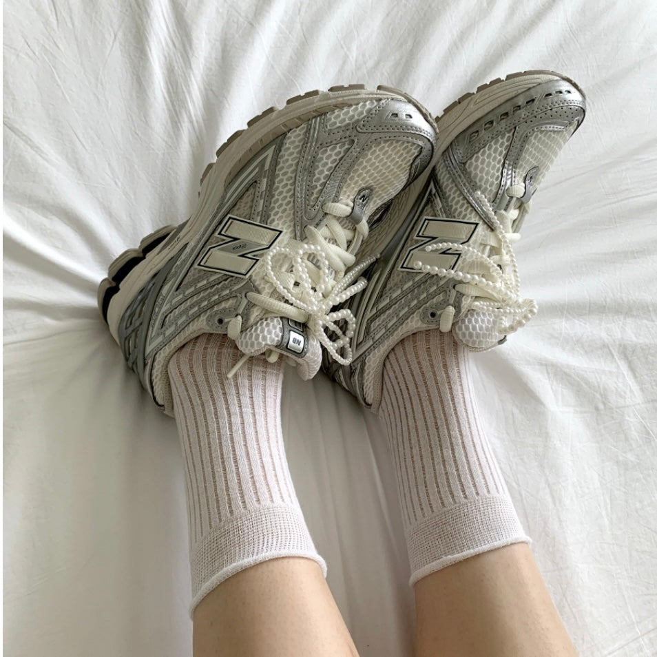 Double Pearl Ribbon Shoe Charm ( 2pcs )