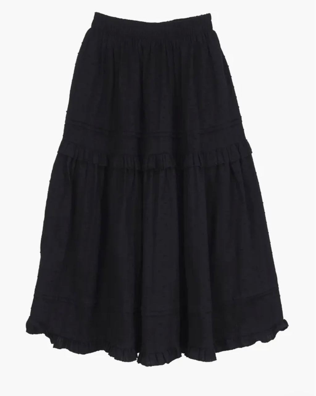 Dobby Ruffle Cotton Skirt