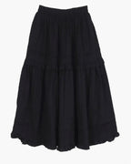 Dobby Ruffle Cotton Skirt