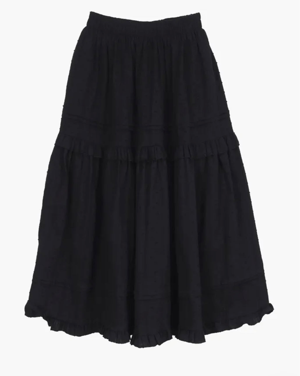 Dobby Ruffle Cotton Skirt