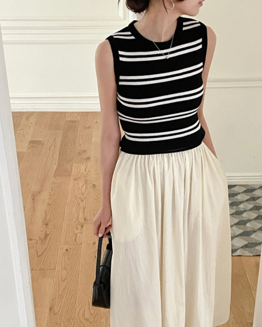 Striped Knit Sleeveless