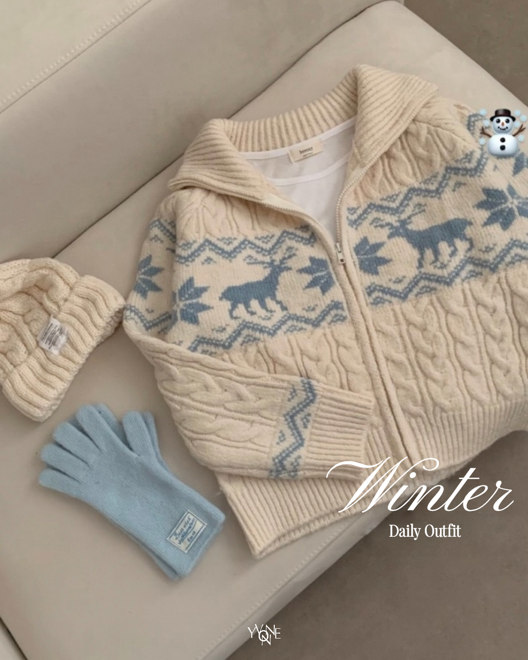 Nordic Cable Knit Zip-Up