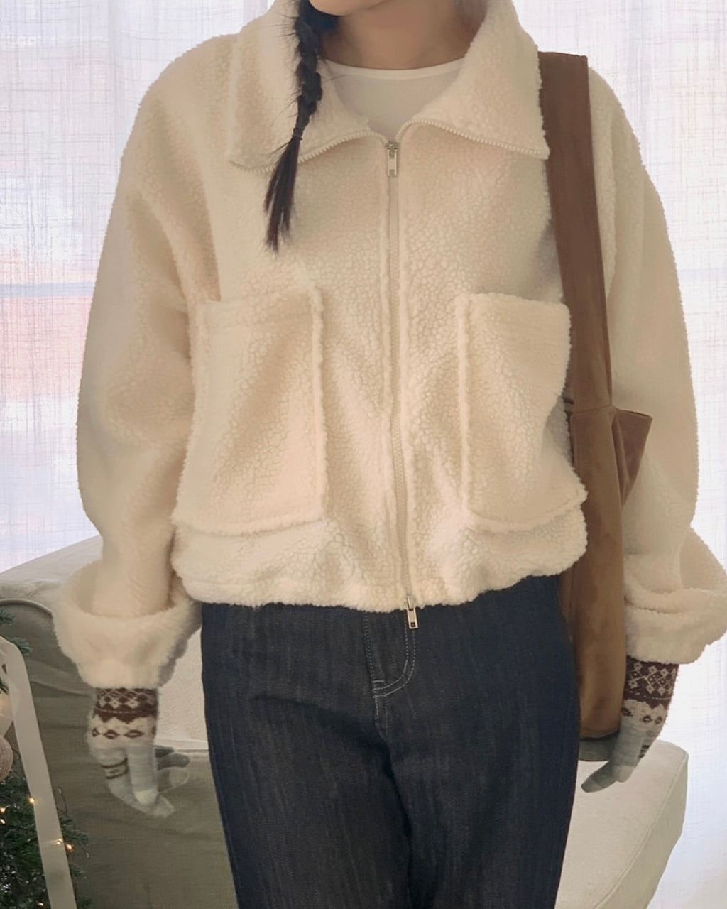 String Boucle Zip-Up