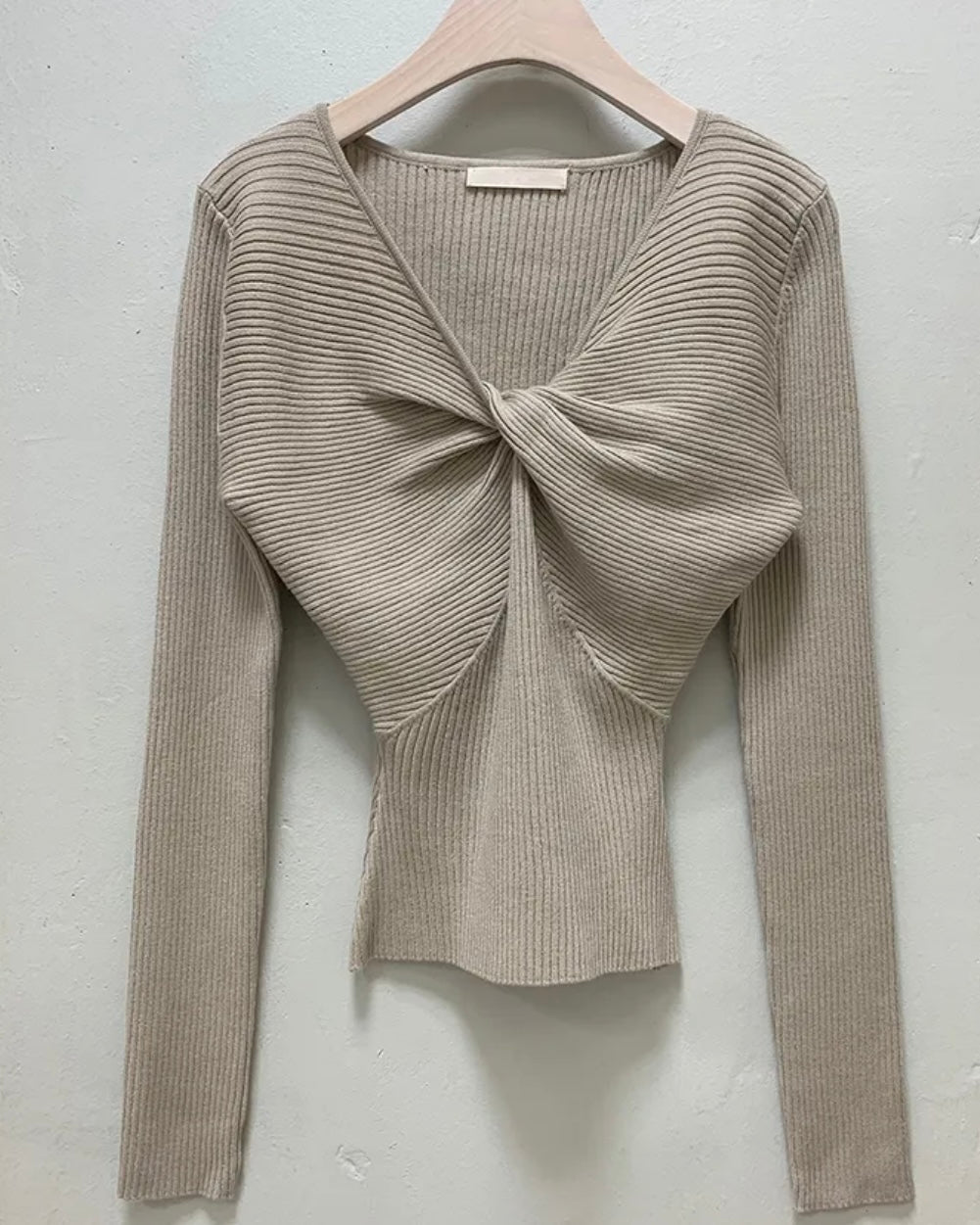 Vivian Twist V-Neck Knit Top