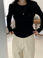Round Ripped Knit