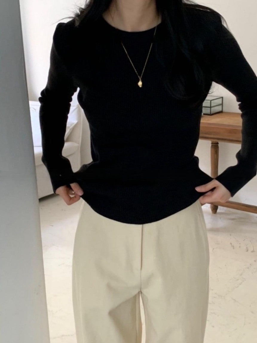 Round Ripped Knit