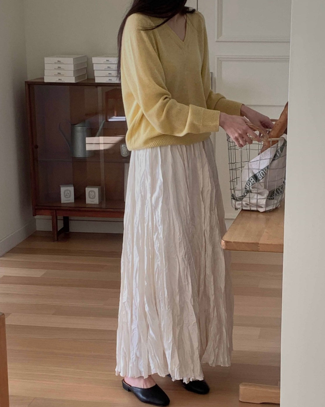 Shy Pleats Maxi Skirt