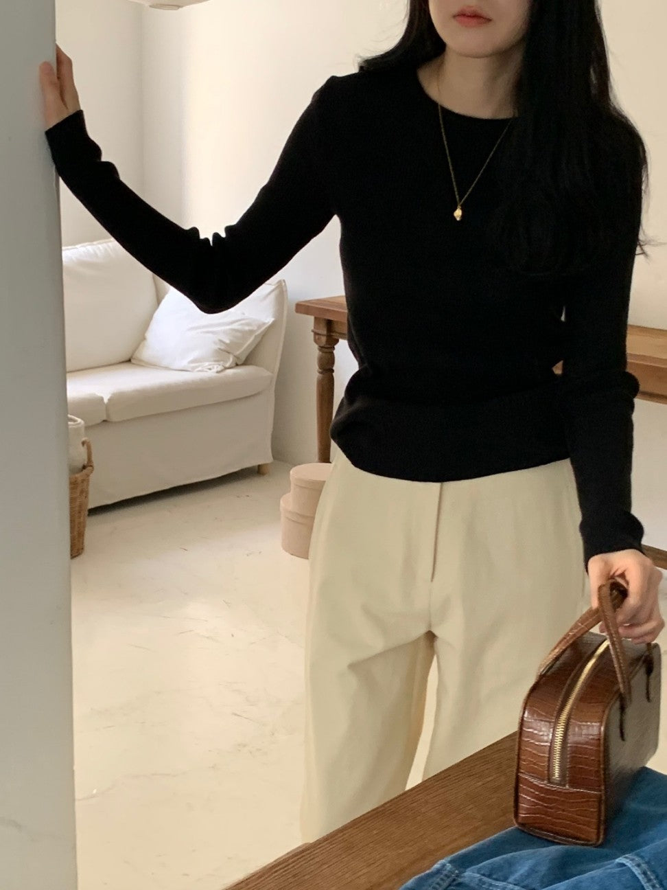 Round Ripped Knit