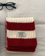 Red Stripe Knitted Muffler