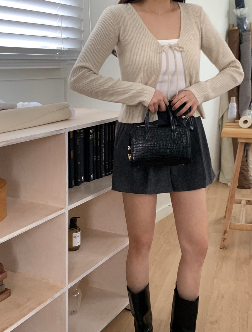 Cashmere Wool Ribbon Cardigan