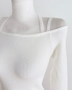Cathy Ribbed Halter-Neck Knit Top