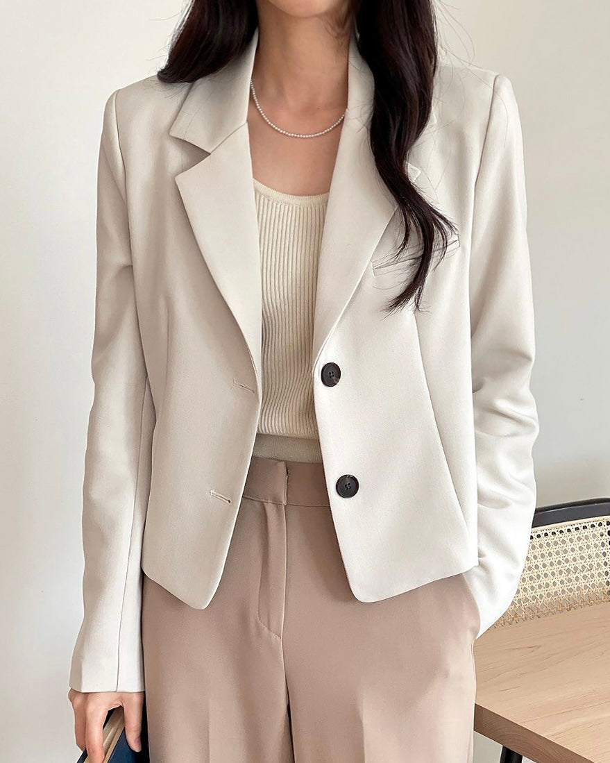 Two-Button Cropped Jacket