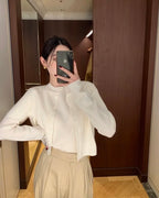 Knitted Short-Sleeves Cardigan Set