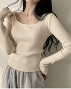 Alina Square-Neck Knit Top
