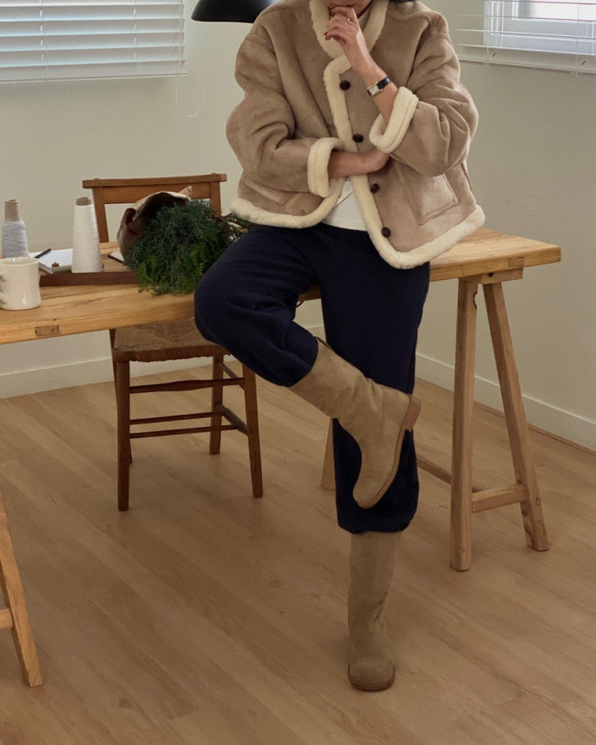 Stitch Shearling Jacket - 60% Wool