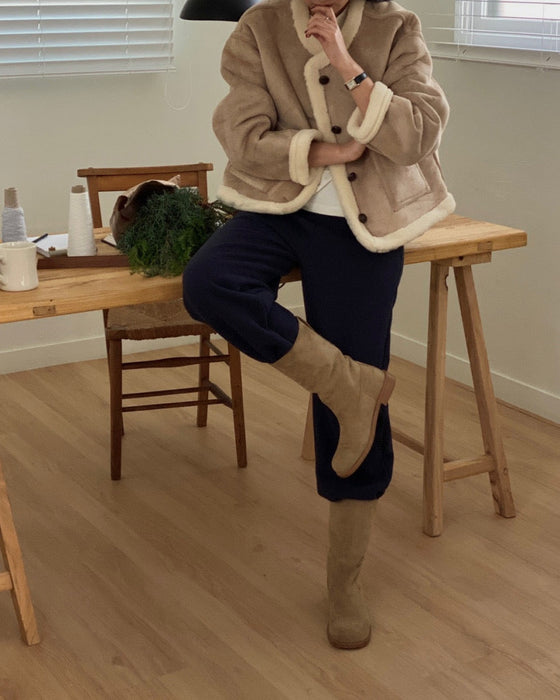 Stitch Shearling Jacket - 60% Wool