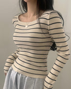 Alina Striped Knit Top