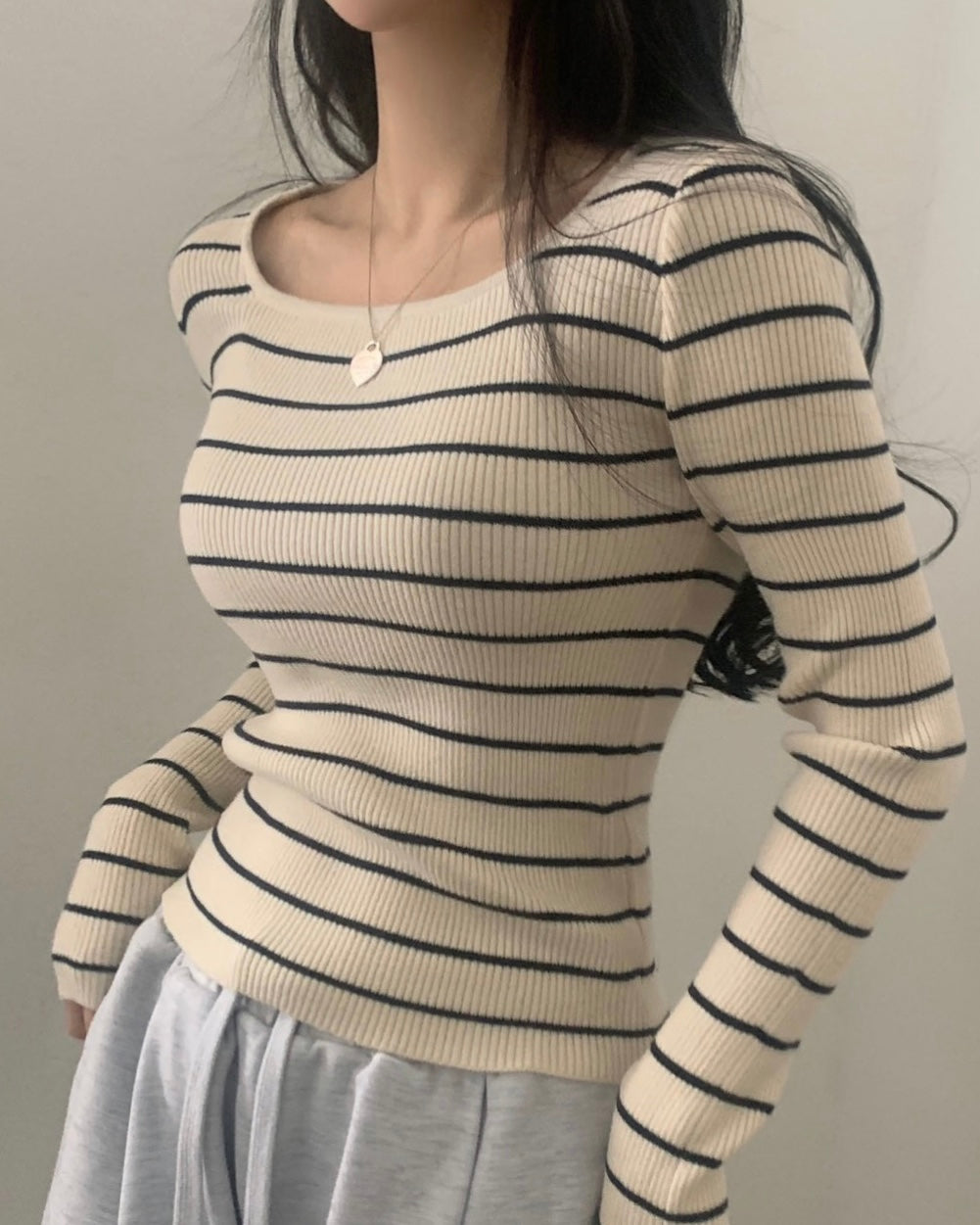 Alina Striped Knit Top