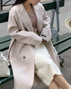 Double Button 100% Wool Coat
