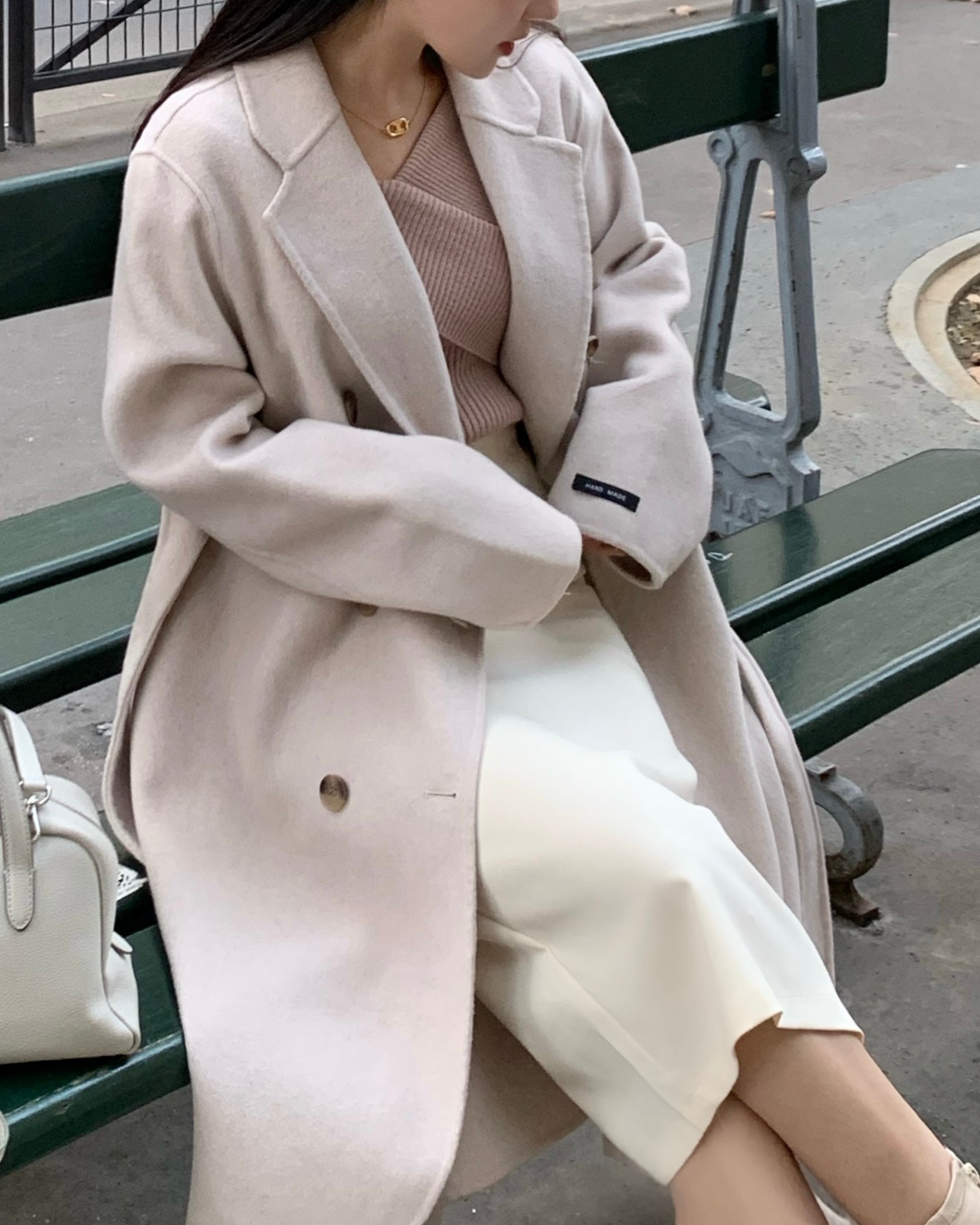 Double Button 100% Wool Coat