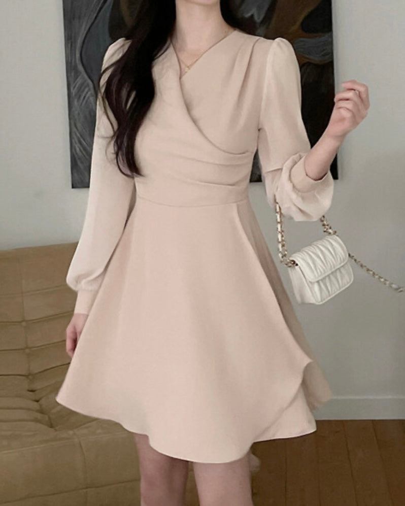 [ Pre-order ] Chiffon Sleeve Wrap Dress