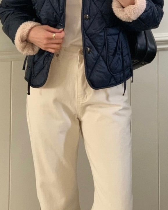 [S,M] Brushed Cream Jeans