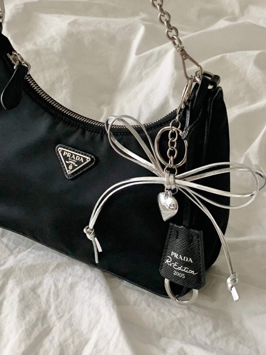 Silver Ribbon Keyring