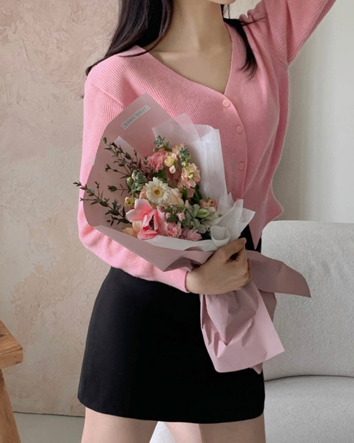 Cotton V-Neck Cardigan