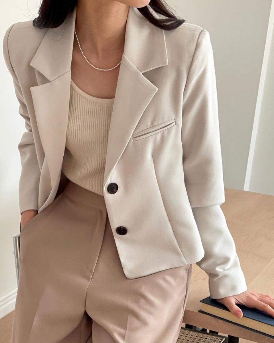 Two-Button Cropped Jacket