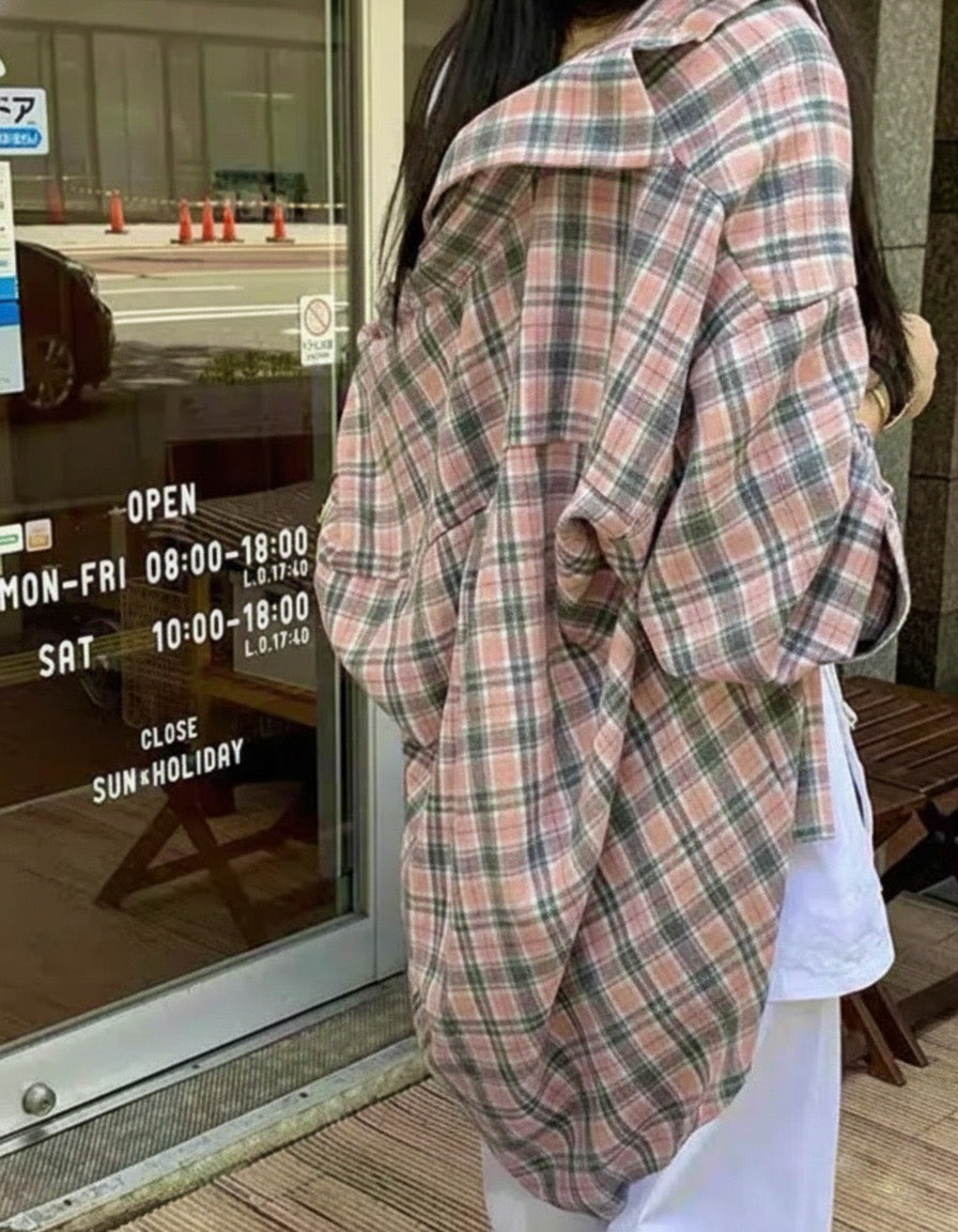 Pink Check Overfit Shirt