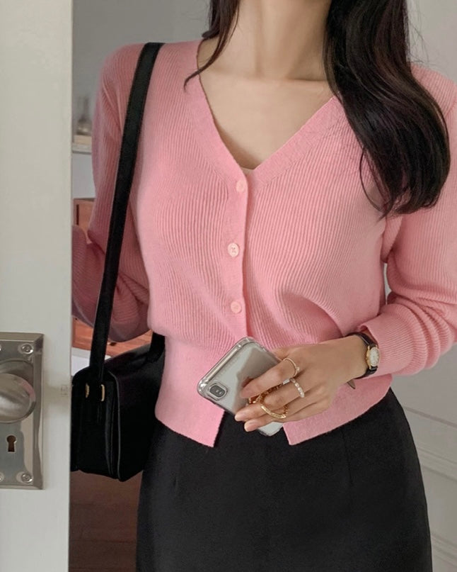 Cotton V-Neck Cardigan