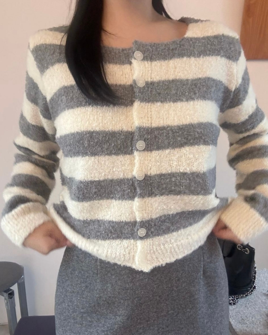 Boucle Striped Cardigan