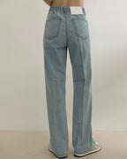 [S,M,L] Cool Front-Pintuck Semi Flare Jeans