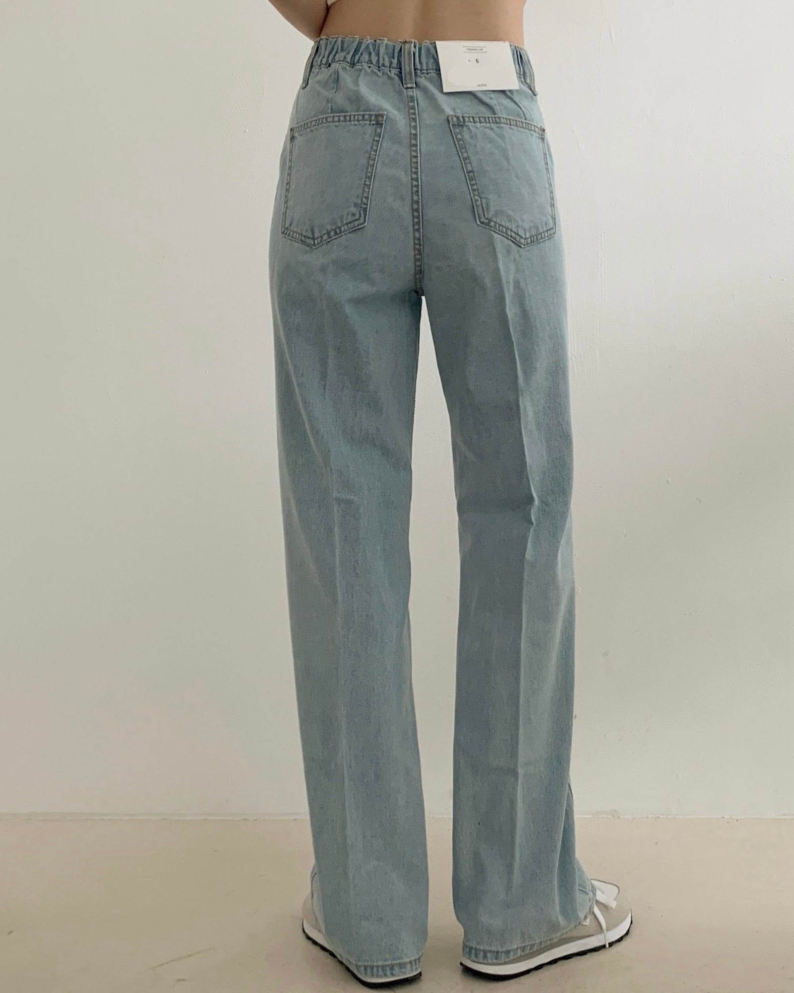 [S,M,L] Cool Front-Pintuck Semi Flare Jeans