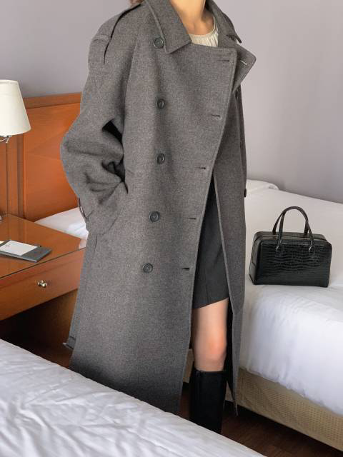 Sage Wool Coat (Quilted Lining)