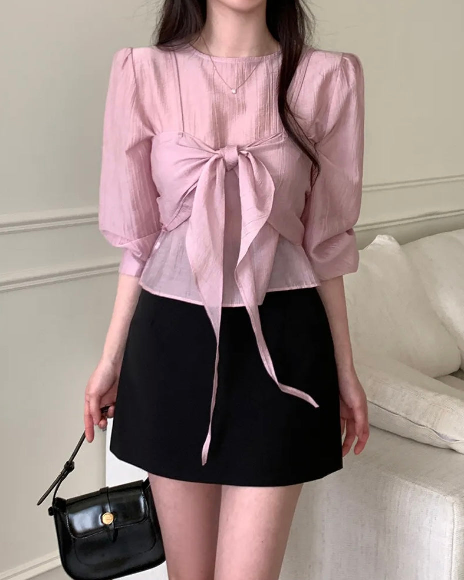Ribbon Bustier Blouse