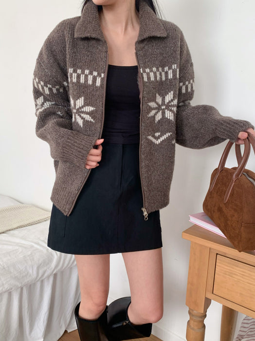 Nordic Knitted Zip-Up