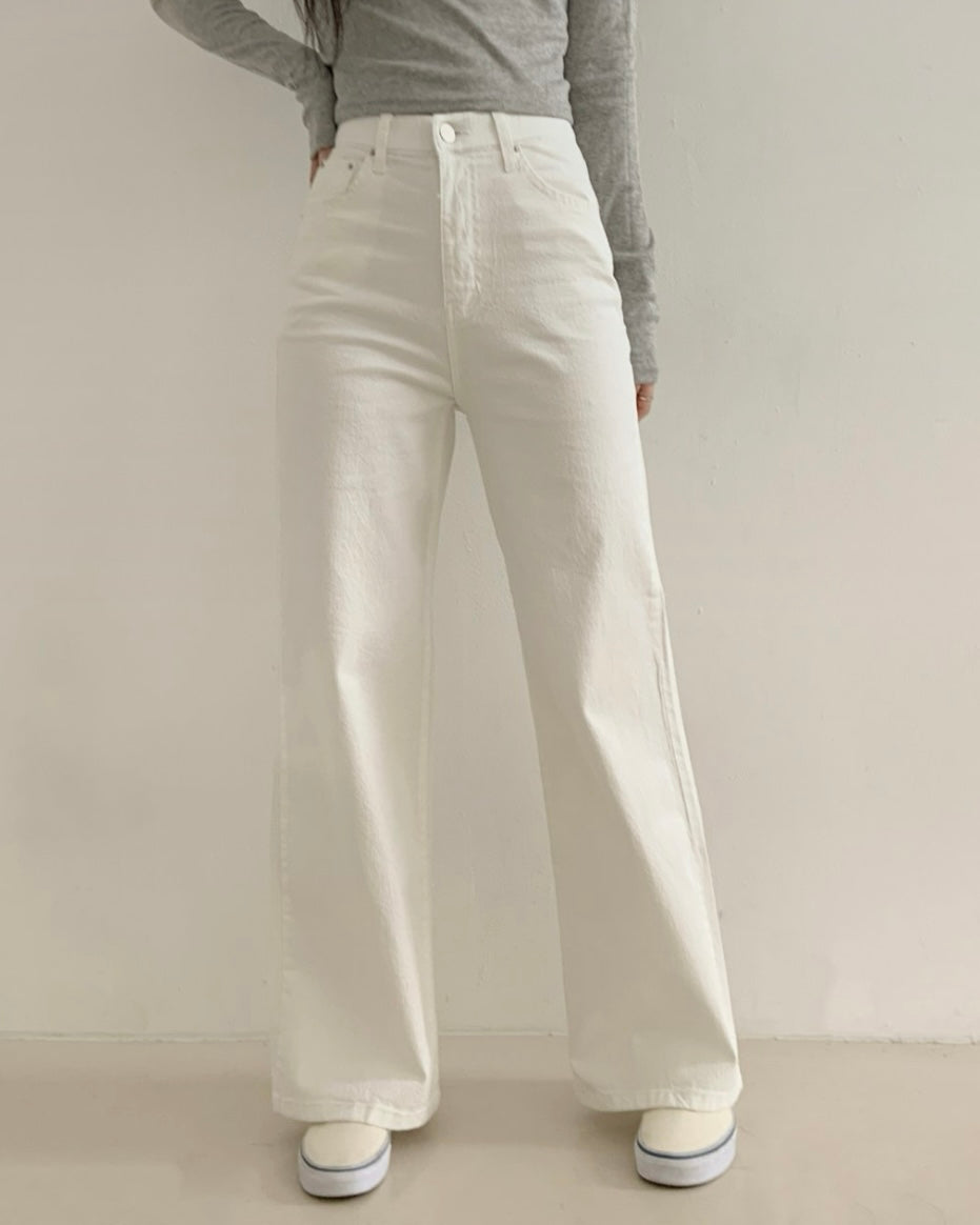 [S,M,L] High-Waist Stretchy Flared Cotton Pants